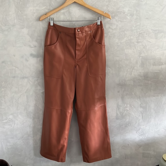 BlankNYC THE BAXTER Vegan Leather Five Pocket Rib Cage Straight Leg PANT Size 29 - Picture 3 of 11